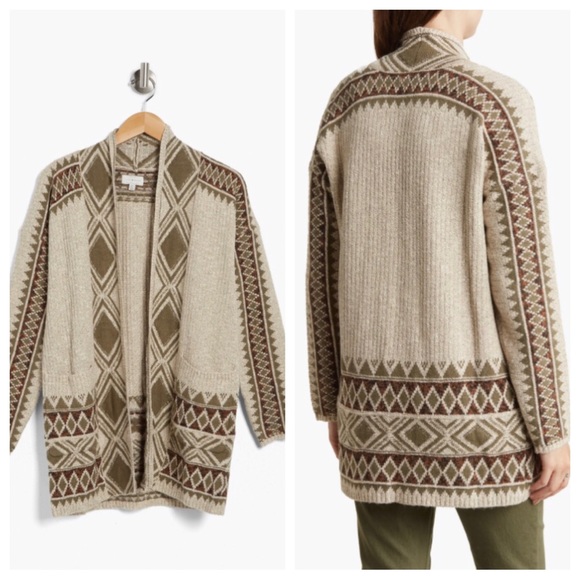 Lucky Brand Aztec Print Open Face Cardigan/Jacket Size S - Picture 4 of 16